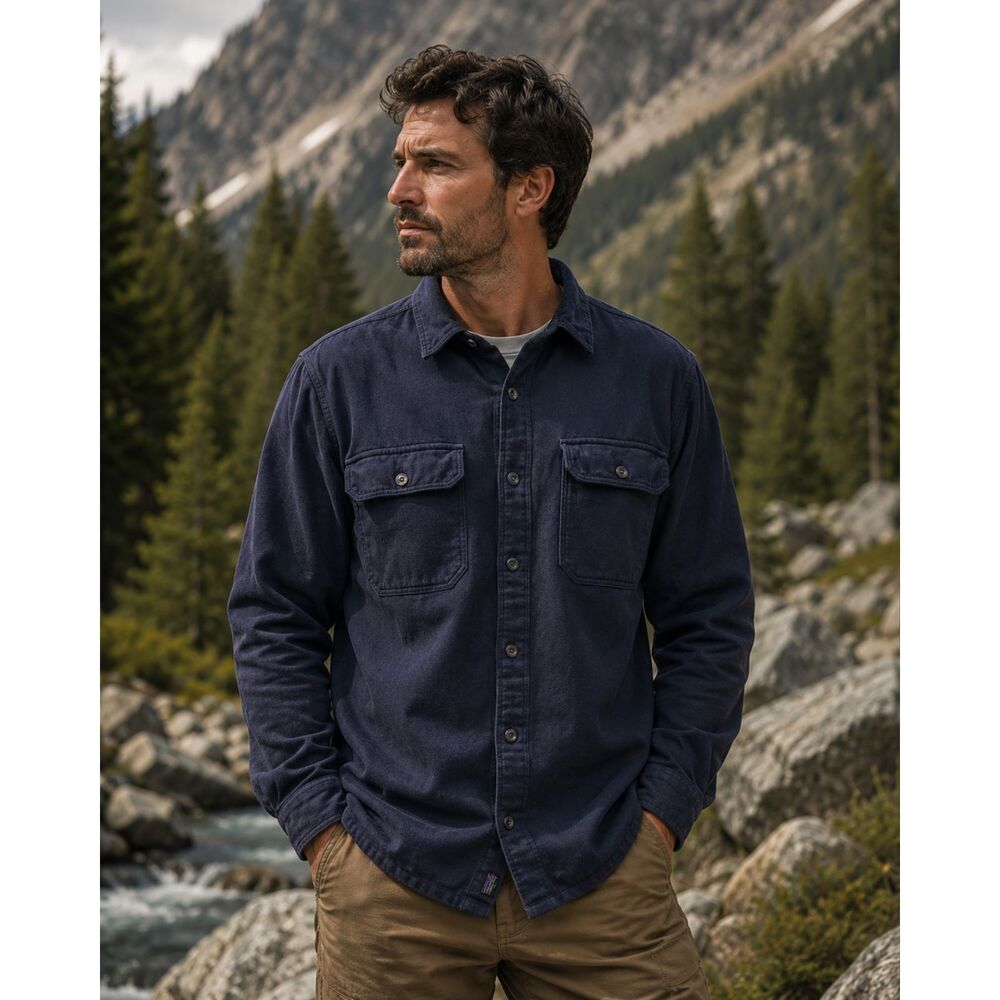 Patagonia Blue Organic Button Up Long Sleeve Shirt Top Mens Size Medium